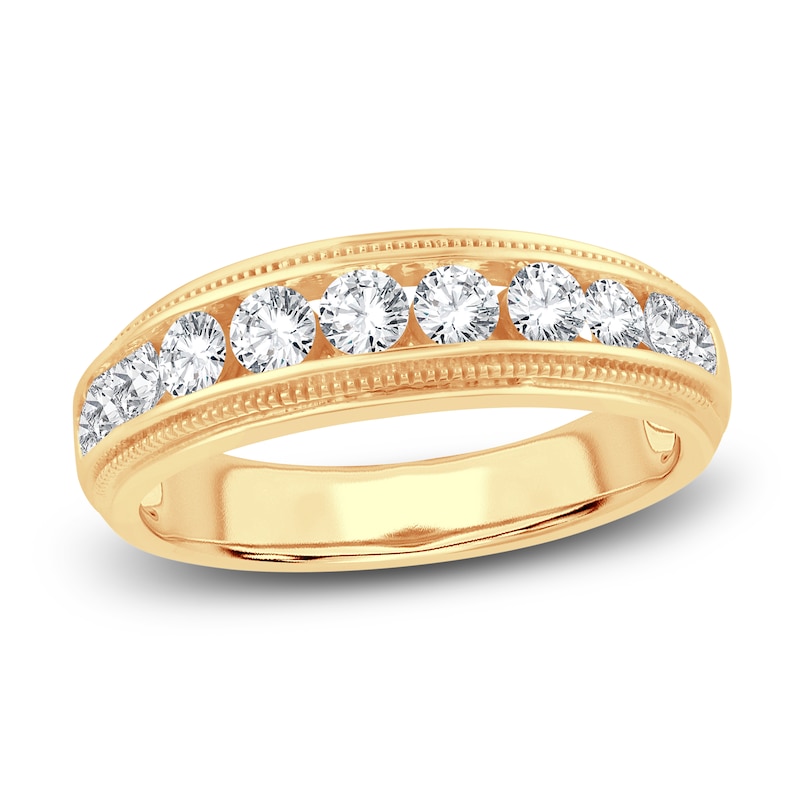 Main Image 1 of Men's Diamond Wedding Band 1 ct tw Round 14K Yellow Gold