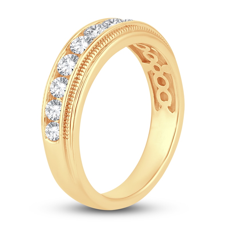 Main Image 2 of Men's Diamond Wedding Band 1 ct tw Round 14K Yellow Gold