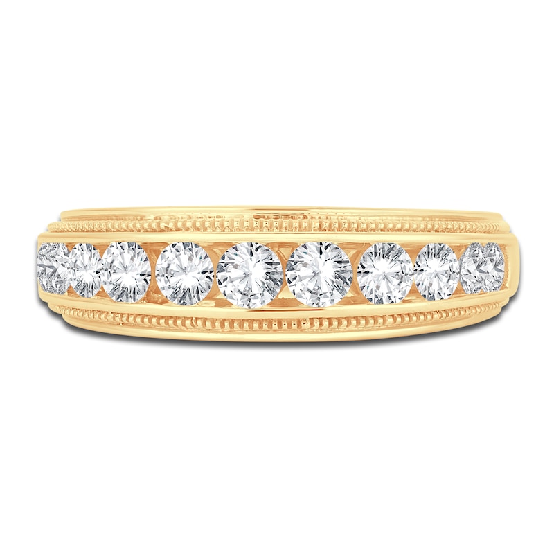 Main Image 3 of Men's Diamond Wedding Band 1 ct tw Round 14K Yellow Gold