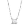Thumbnail Image 0 of Lab-Created Diamond Solitaire Necklace 1 ct tw Princess 14K White Gold 19" (SI2/F)