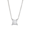 Thumbnail Image 1 of Lab-Grown Diamond Solitaire Necklace 1 ct tw Princess 14K White Gold 19" (SI2/F)