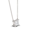 Thumbnail Image 2 of Lab-Grown Diamond Solitaire Necklace 1 ct tw Princess 14K White Gold 19" (SI2/F)