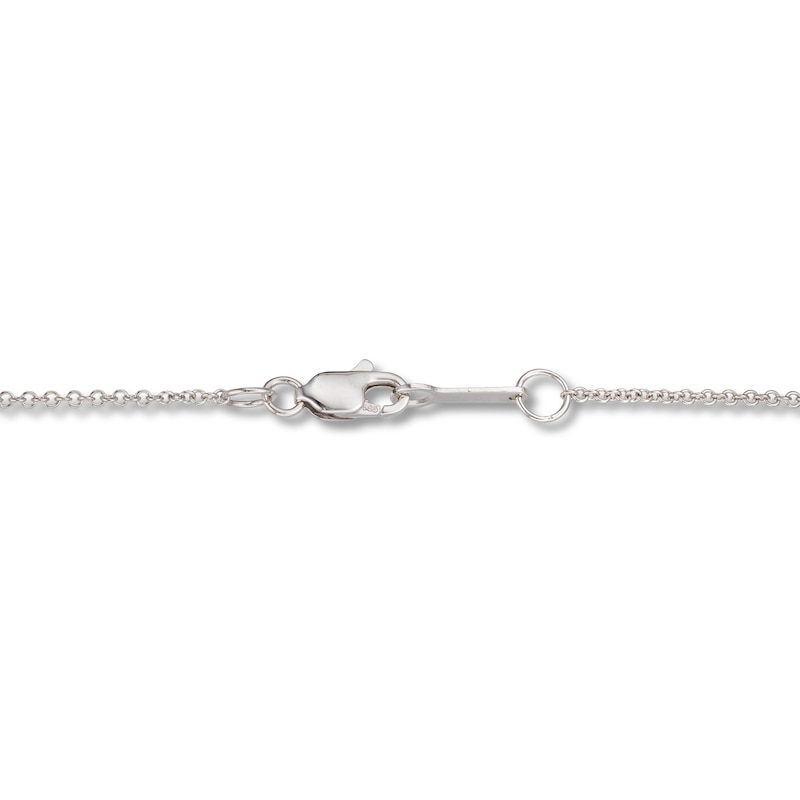 Main Image 3 of Lab-Grown Diamond Solitaire Necklace 1 ct tw Princess 14K White Gold 19" (SI2/F)