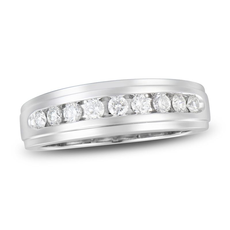 Main Image 1 of Men's Diamond Anniversary Band 1/2 ct tw Round 14K White Gold