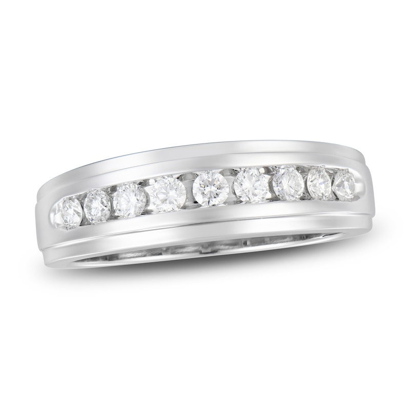 Men's Diamond Anniversary Band 1/2 ct tw Round 14K White Gold