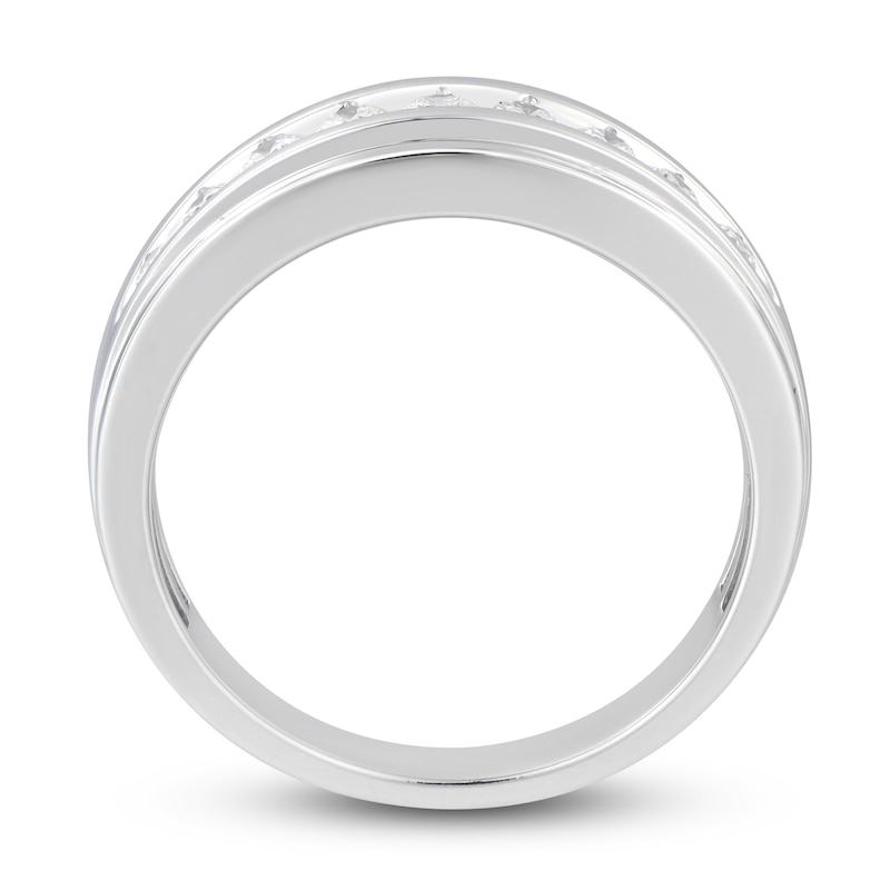 Main Image 3 of Men's Diamond Anniversary Band 1/2 ct tw Round 14K White Gold