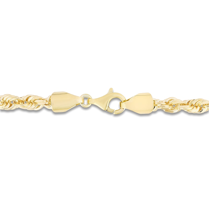 Main Image 3 of Men's Solid Diamond-Cut Rope Chain Necklace 14K Yellow Gold 22" 5.0mm
