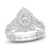 Thumbnail Image 1 of Diamond Twist Bridal Set 3/4 ct tw Pear/Round 14K White Gold