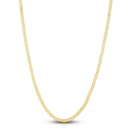Hollow Bismark Chain Necklace 14K Yellow Gold 18" 2.45mm