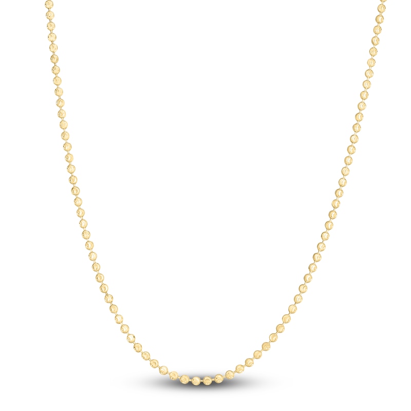 Main Image 1 of Solid Beaded Chain Necklace 14K Yellow Gold 18" 2.5mm