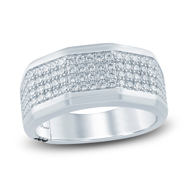 Pnina Tornai Men's Diamond Wedding Ring 1 ct tw Round 14K White Gold