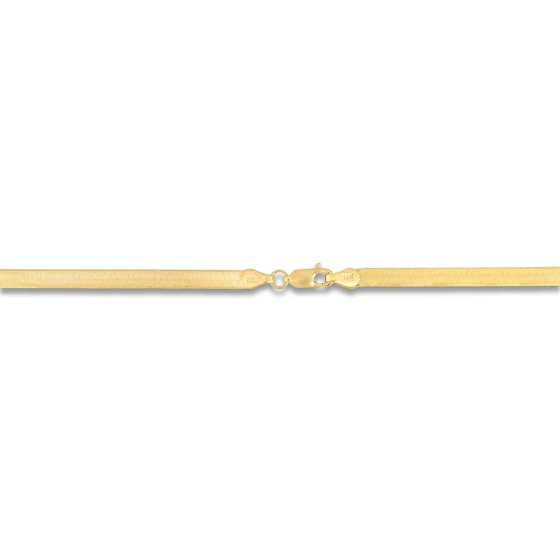 Main Image 2 of Solid Herringbone Chain Necklace 14K Yellow Gold 20" 4.6mm