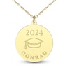 Thumbnail Image 1 of Men's High-Polish Personalizes Graduation Pendant Necklace 14K Yellow Gold 22"