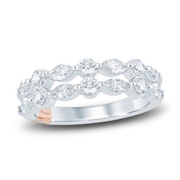 Pnina Tornai Double Row Diamond Wedding Band 1 ct tw Marquise/Round 14K White Gold