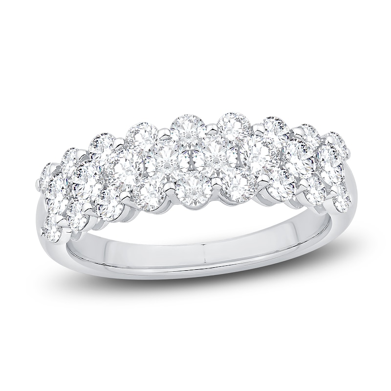 Diamond Multi-Row Ring 1-1/2 ct tw 14K White Gold