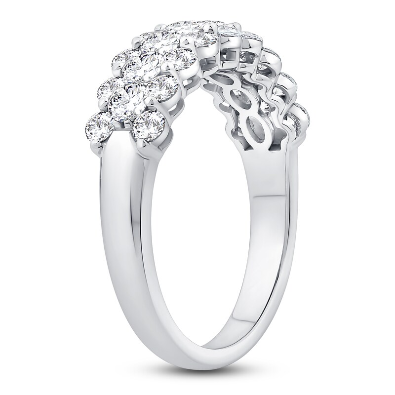 Diamond Multi-Row Ring 1-1/2 ct tw 14K White Gold