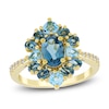 Thumbnail Image 1 of Natural Blue Topaz & Diamond Ring 1/15 ct tw 10K Yellow Gold