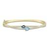 Thumbnail Image 1 of Natural Blue Topaz & Diamond Bracelet 1/2 ct tw 10K Yellow Gold
