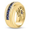 Thumbnail Image 2 of LALI Jewels Natural Blue Sapphire & Diamond Ring 1/4 ct tw 14K Yellow Gold
