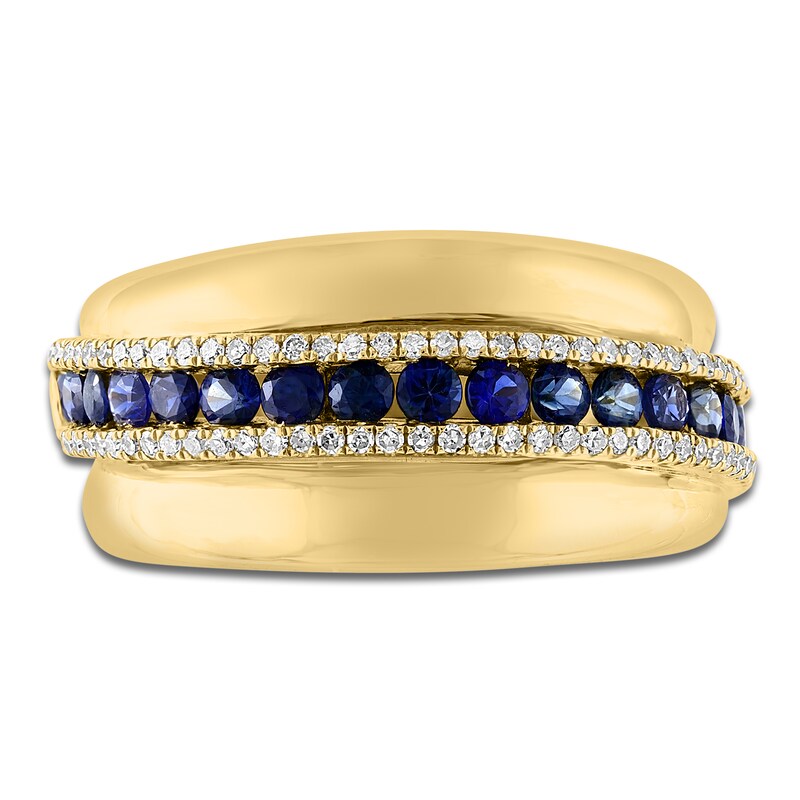 Main Image 3 of LALI Jewels Natural Blue Sapphire & Diamond Ring 1/4 ct tw 14K Yellow Gold