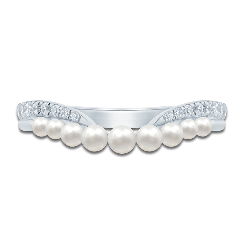 Main Image 3 of Pnina Tornai Freshwater Cultured Pearl & Diamond Anniversary Band 1/6 ct tw 14K White Gold