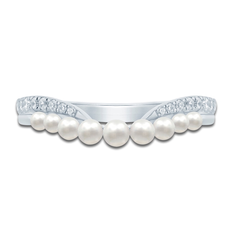 Pnina Tornai Freshwater Cultured Pearl & Diamond Anniversary Band 1/6 ct tw 14K White Gold