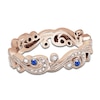 Thumbnail Image 0 of Kirk Kara Natural Blue Sapphire & Diamond Lace Wedding Band 1/8 ct tw 18K Rose Gold