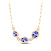 Thumbnail Image 0 of Kallati Pear-Shaped Natural Tanzanite & Diamond Necklace 1/20 ct tw Round 14K Yellow Gold 18"