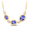 Thumbnail Image 2 of Kallati Pear-Shaped Natural Tanzanite & Diamond Necklace 1/20 ct tw Round 14K Yellow Gold 18"