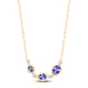 Thumbnail Image 2 of Kallati Pear-Shaped Natural Tanzanite & Diamond Necklace 1/20 ct tw Round 14K Yellow Gold 18"