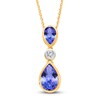 Thumbnail Image 1 of Kallati Pear-Shaped Natural Tanzanite & Diamond Necklace 1/15 ct tw 14K Yellow Gold 18"