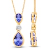 Thumbnail Image 1 of Kallati Pear-Shaped Natural Tanzanite & Diamond Necklace 1/15 ct tw 14K Yellow Gold 18"