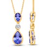 Thumbnail Image 2 of Kallati Pear-Shaped Natural Tanzanite & Diamond Necklace 1/15 ct tw 14K Yellow Gold 18"