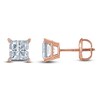 Thumbnail Image 1 of Princess-Cut Lab-Grown Diamond Solitaire Stud Earrings 1-1/4 ct tw 14K Rose Gold (F/SI2)