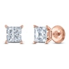 Thumbnail Image 1 of Princess-Cut Lab-Created Diamond Solitaire Stud Earrings 1-1/4 ct tw 14K Rose Gold (F/SI2)