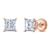 Thumbnail Image 2 of Princess-Cut Lab-Grown Diamond Solitaire Stud Earrings 1-1/4 ct tw 14K Rose Gold (F/SI2)