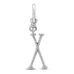 Charm'd by Lulu Frost Diamond Letter X Charm 1/8 ct tw Pavé Round 10K White Gold