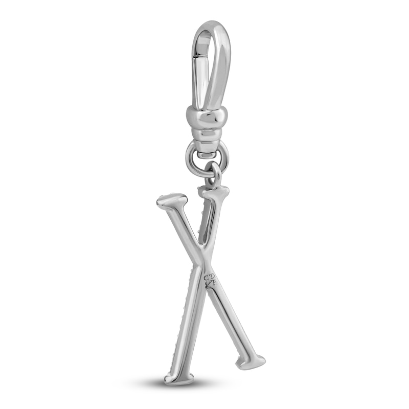 Main Image 2 of Charm'd by Lulu Frost Diamond Letter X Charm 1/8 ct tw Pavé Round 10K White Gold