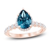 Thumbnail Image 1 of Pear-Shaped Natural London Blue Topaz & Diamond Engagement Ring 1/2 ct tw 14K Rose Gold