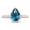Thumbnail Image 3 of Pear-Shaped Natural London Blue Topaz & Diamond Engagement Ring 1/2 ct tw 14K Rose Gold