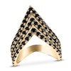 Thumbnail Image 1 of Black Diamond Three-Row Chevron Ring 2 ct tw 14K Yellow Gold