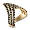 Thumbnail Image 2 of Black Diamond Three-Row Chevron Ring 2 ct tw 14K Yellow Gold