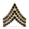 Thumbnail Image 3 of Black Diamond Three-Row Chevron Ring 2 ct tw 14K Yellow Gold