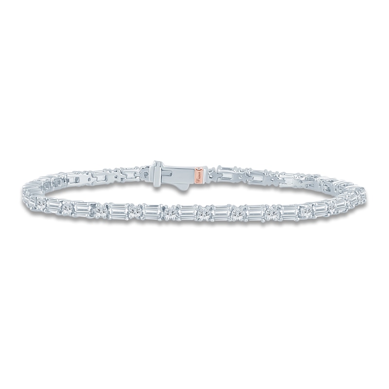 Main Image 1 of Pnina Tornai Round & Emerald-Cut Lab-Grown Diamond Link Bracelet 5 ct tw 14K White Gold 7"
