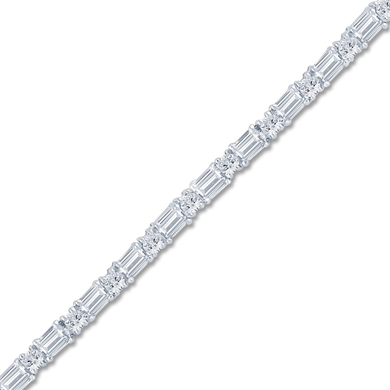 Main Image 2 of Pnina Tornai Round & Emerald-Cut Lab-Grown Diamond Link Bracelet 5 ct tw 14K White Gold 7"