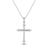 Thumbnail Image 0 of Diamond Trios Cross Necklace 1/4 ct tw Sterling Silver 18"