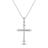 Thumbnail Image 1 of Diamond Trios Cross Necklace 1/4 ct tw Sterling Silver 18"