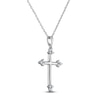 Thumbnail Image 1 of Diamond Trios Cross Necklace 1/4 ct tw Sterling Silver 18"