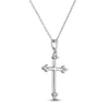 Thumbnail Image 2 of Diamond Trios Cross Necklace 1/4 ct tw Sterling Silver 18"