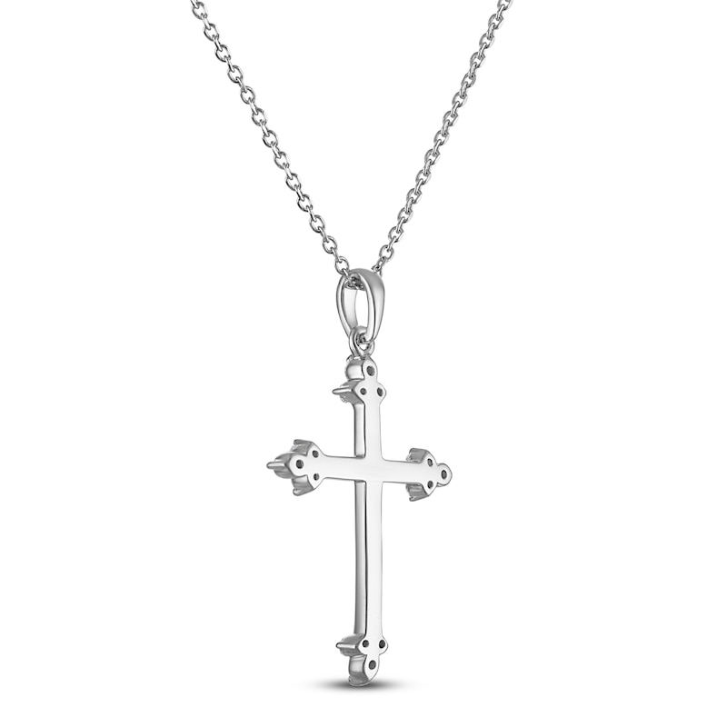 Main Image 3 of Diamond Trios Cross Necklace 1/4 ct tw Sterling Silver 18"